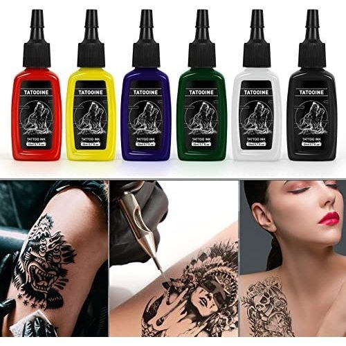 6pcs Tatuaje Tinta Set 20ml, Color Uniformemente 2rgcg
