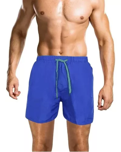 Bañador hombre largo con logotipo maxi grande estampado Fun azul