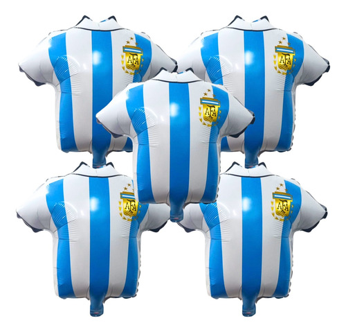 Pack Set Globos Camiseta Argentina 50cm X 5u