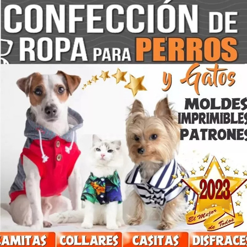 Kit Imprimible Ropa Canina Moldes Patrones Ropa Perros