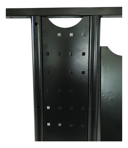 Pé De Mesa Sobrepor Com Calha Para Passar Fio Preto L/direit
