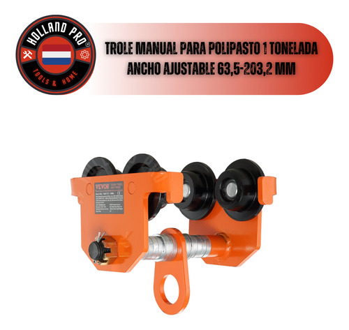 Trole Manual Para Polipasto 1 Tonelada Ancho Ajustable