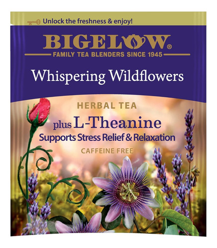 Té Bigelow Wildflowers L-theanine Flores Silvestres 18 Bolsi