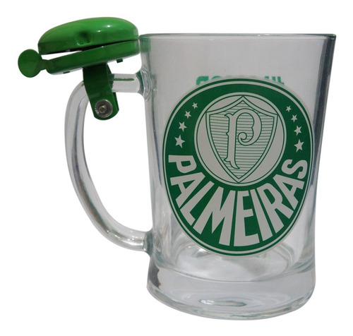 Caneca De Vidro Gigante 650ml Com Sino- Palmeiras Campeão