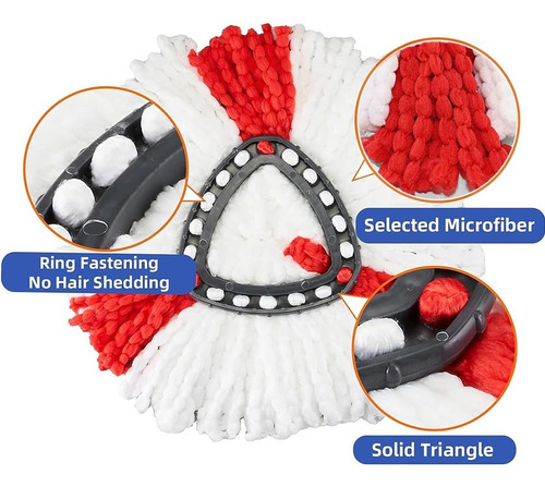 4 X Repuesto De Trapeador Vileda Easy Wring 100% Microfibra