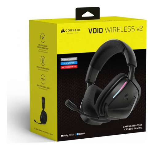 Audifonos Gamer Corsair Void Wireless V2, Carbon Color Negro
