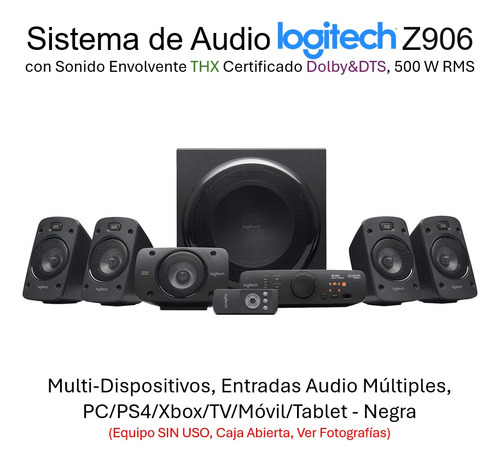 Bocinas Logitech Z906 Teatro En Casa 5.1 Thx Dolby Dts 1000w