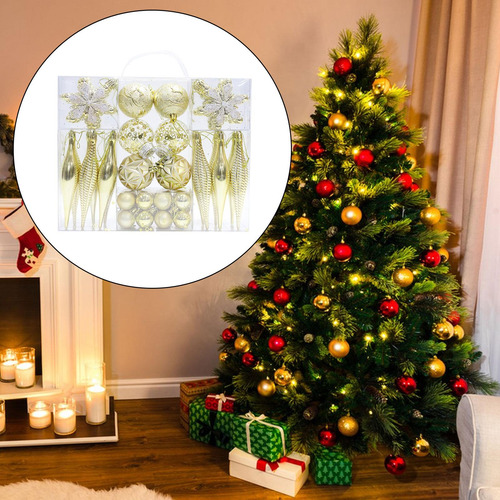 40x Adornos De Bolas De Navidad Colgantes Con Dijes,
