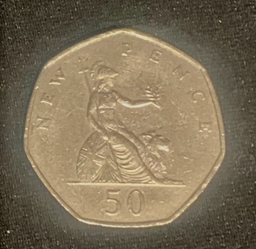 Moeda 50 New Pence Reino Unido 1969 (Usado)