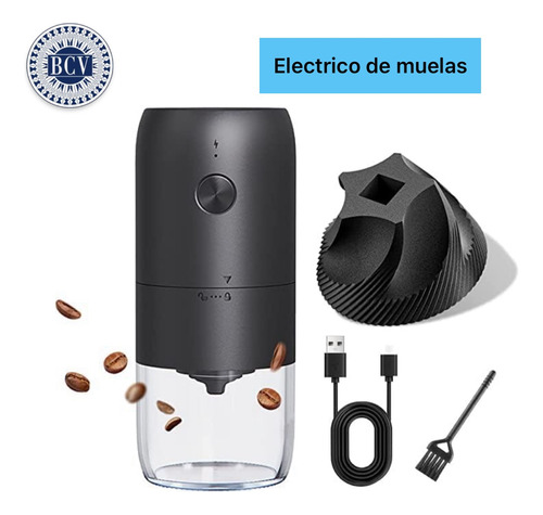 Molino De Café Eléctrico- Muelas Ajustables Portátil 