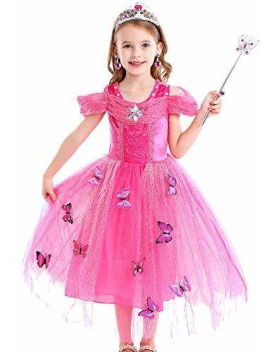 Disfraz Talla 5|6 Años Para Niña De Princesa Rosa Con