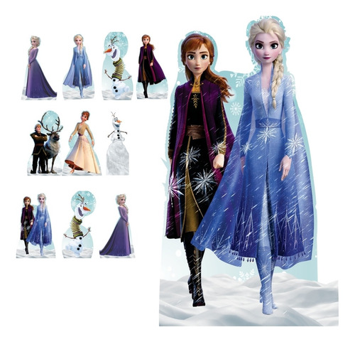 Imagem 3 de 6 de Super Kit Decoração Festa Totem Display Frozen 2 Painel