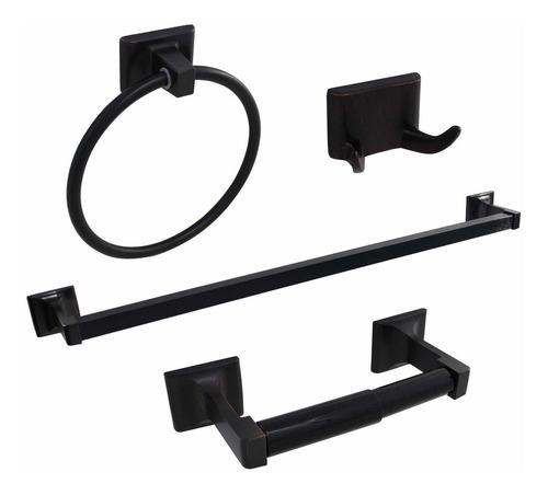 Set De 4 Accesorios Para Baño Bronce Frotado Fdh -7rkdb2sn