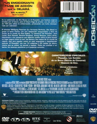 Poseidon Josh Lucas, Kurt Russell Y Emmy Rossum Dvd