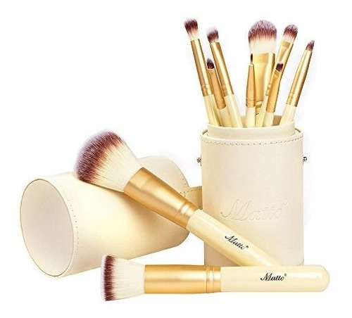 Matto Makeup Brushes Set De 10 Pinceles De Maquillaje Dorado