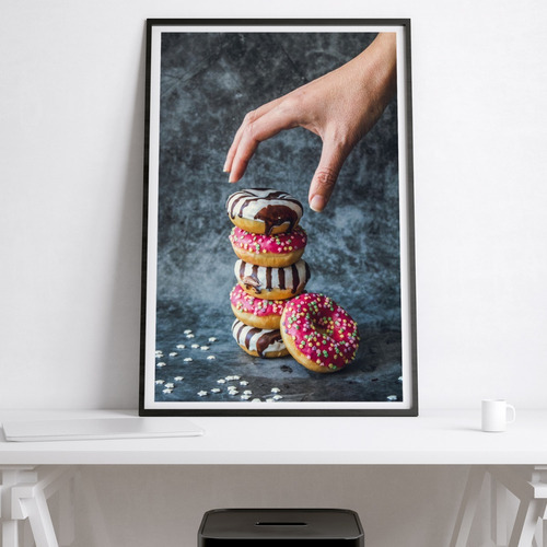 Vinilo Decorativo 21x30cm Poster Afiche Donuts Pasteleria 
