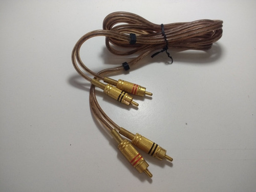 Cable Rca A Rca  Stereos Transparentes De 1.80 Mts Baño Oro