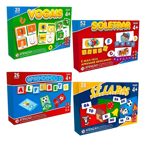 4 Jogos Brinquedo Educativo Escola Alfabetização Pedagógico