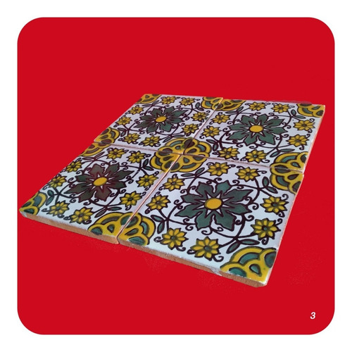 Imagen 3 de 4 de Azulejo 1 Metro Cuadrado Talavera Poblana Mosaico M3 Zlj