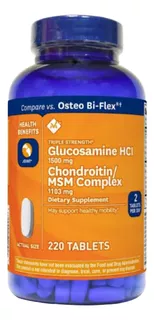Glucosamina Hci 1500mg 220 Tabletas+chondroitin Complex 1103