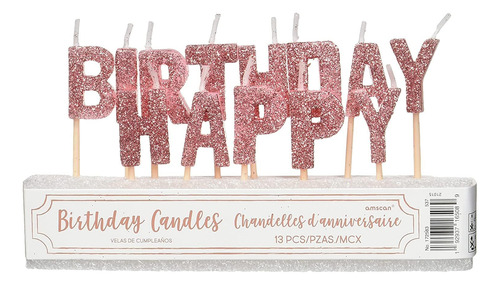 Velas Con Purpurina De Feliz Cumpleaños, 3 Pulgadas, Juego D