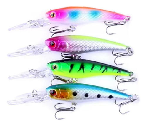 Carnada De Silicon Para Peces, Mxfck-004, 4pzas, 8cm, Color