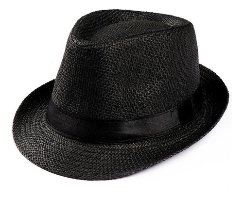 Gorro Trilby Gangster Unisex Praia Sol Sombrero Paja Banda S