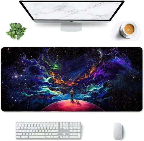 Mouse Pad Grande Espacio Exterior Nubes Artistico 30x70cm