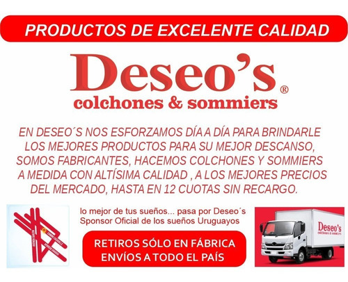 Imagen 5 de 8 de Sommier Deseo´s 1 Pza 88x188x28 Rivera D33 Eps C/eurotopd33