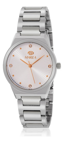 Reloj Pulsera Análogo Marea Watch B4128005 Correa Plateado Bisel Plateado Fondo Beige