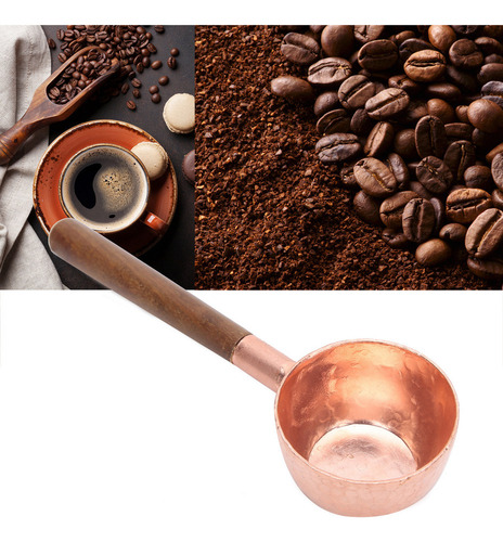 Mz Cuchara For Granos De Café De Nogal Y Cobre Rojo