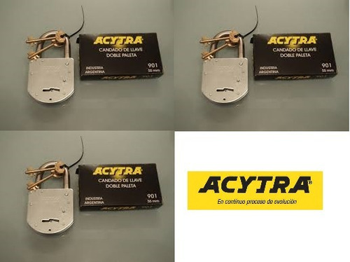 Candado Acytra 901 X 3 Un 40mm Seguridad 