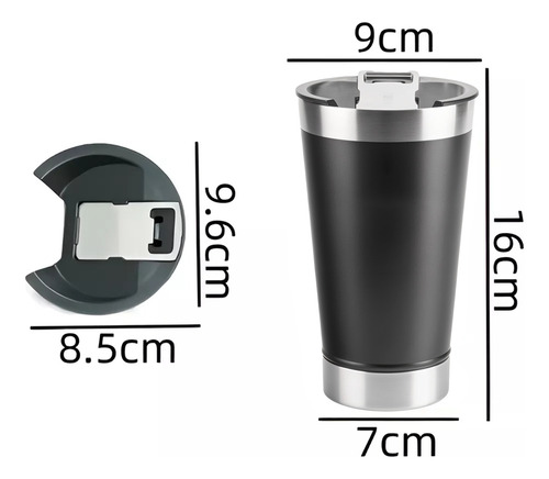 Copo Térmico Inox Para Café Chá Cerveja Chopp Com Tampa