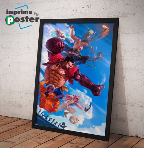 Cuadro De One Piece 35x45cm Marco Con Vidrio Imprimetuposter