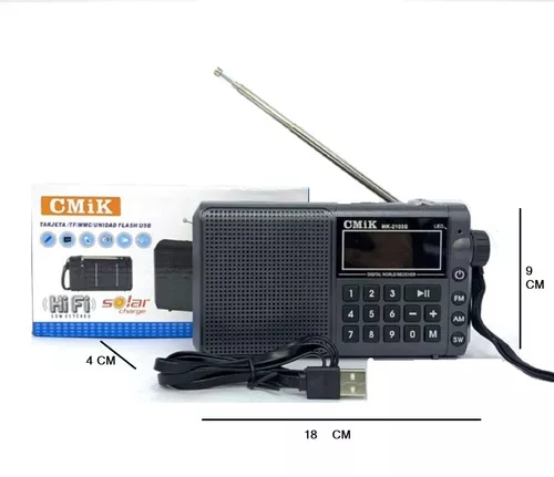 Radio Multibanda Am Fm Sw Recargable Portatil Mp3 Digital