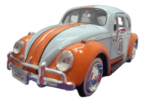 Volkswagen Beetle 1966 Gulf/ Escala 1:24/ Metálico/ 17cms .