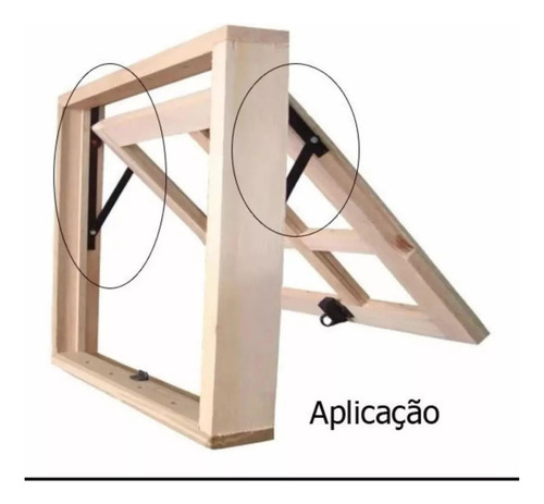 Dobradiça Braço Max Ar Janela Basculante Fermax 60 Cm Preto