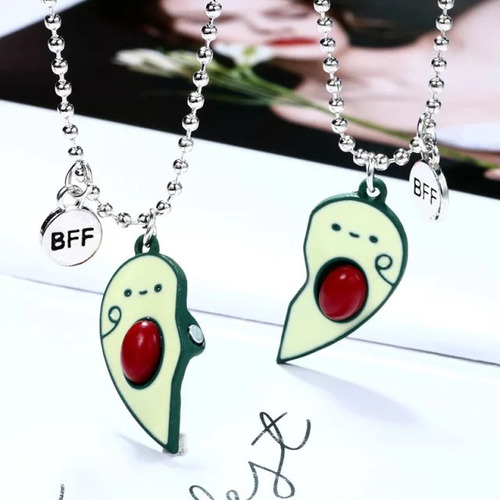 Imagen 4 de 6 de Set 2 Collares Paltas Aguacate Para Amigos O Parejas Regalo