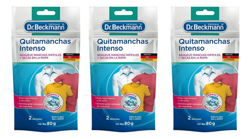 Quita Manchas Intenso Dr. Beckmann Blanco De 3 Pz De 80 G