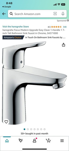 Griferia Lavamanos Monomando Hansgrohe Cromado