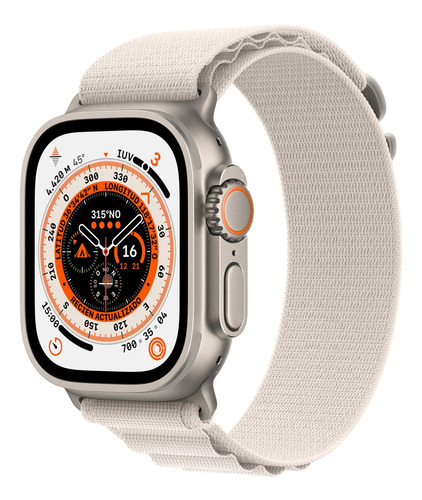 Imagen 1 de 9 de Apple Watch Ultra GPS + Celular - Caja de titanio 49 mm - Correa Loop Alpine Blanco estelar - M