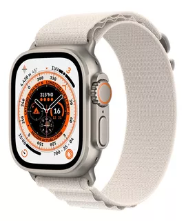 Apple Watch Ultra GPS + Celular - Caja de titanio 49 mm - Correa Loop Alpine Blanco estelar - L
