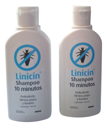 Kit 2 Shampoo Líquido Linicin 100ml Tratamiento Piojos
