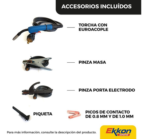Imagen 2 de 10 de Soldadora Mig Flux 160 A Kommberg 3 En 1 Tig Mma Gas/no Gas