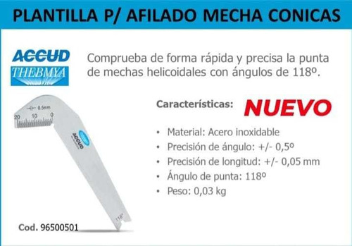 Plantilla P/afilado Mecha Cónicas Marca Accud -thebmya