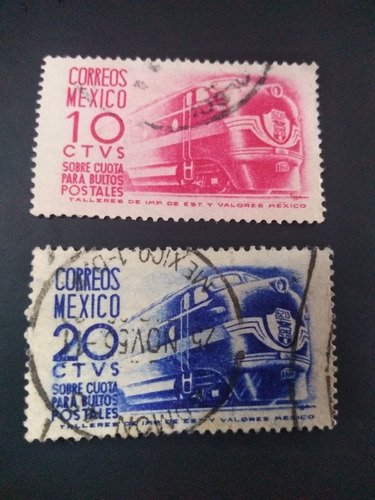 Timbre Postal Sobre Cuota Para Bultos Postales Año 1956 2pzs