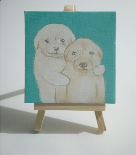 Cuadro Meme Pintura Par De Perritos Dice Mi Amigo Que