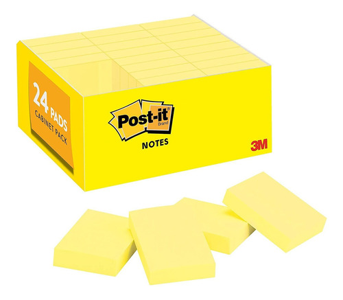 Post-it Mini Notas, 1.5 In X 2 In, 24 Almohadillas, Notas Ad