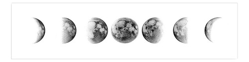 Póster De Lienzo Con Pintura De Fase Lunar, Impresión De
