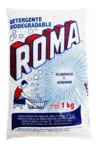 Caja De Detergente Roma En 10 Bolsas De 1 Kilo Cada Una